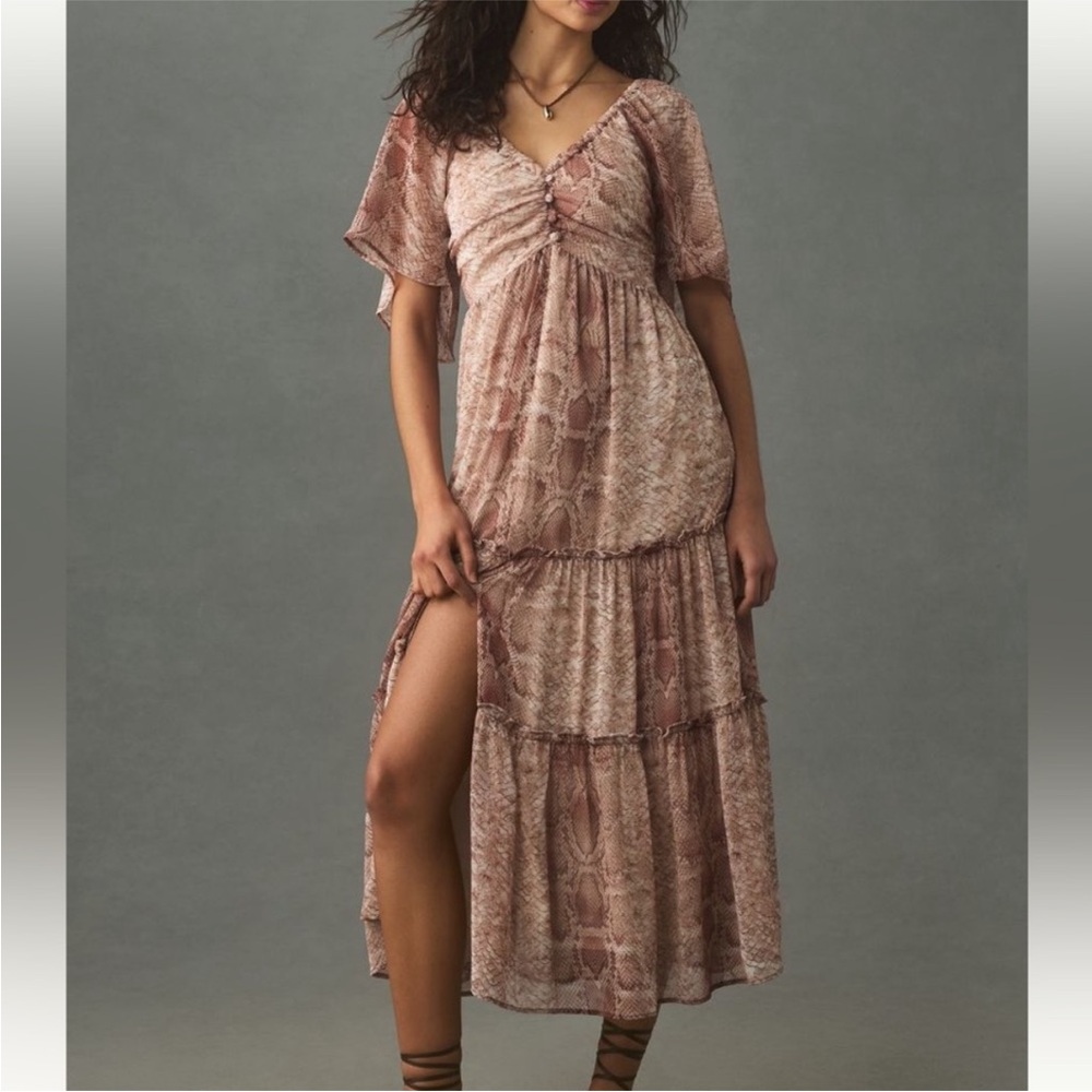 By Anthropologie Short Sleeve Tiered Dress NWT